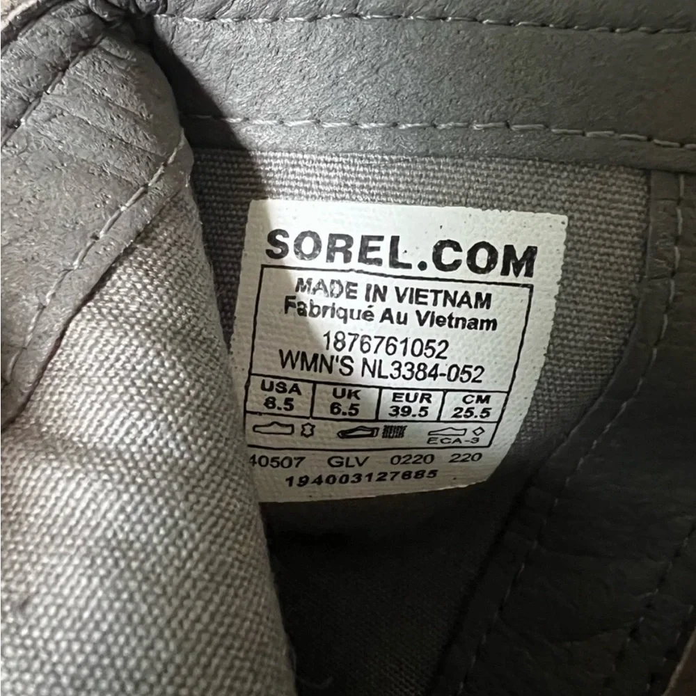SOREL Cate Cut Out Booties 8.5 Waterproof Suede Ankle Boots #NL3384-052 Gray - Picture 5 of 5
